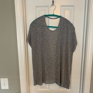 Gray lightweight short sleeve sweater with great details